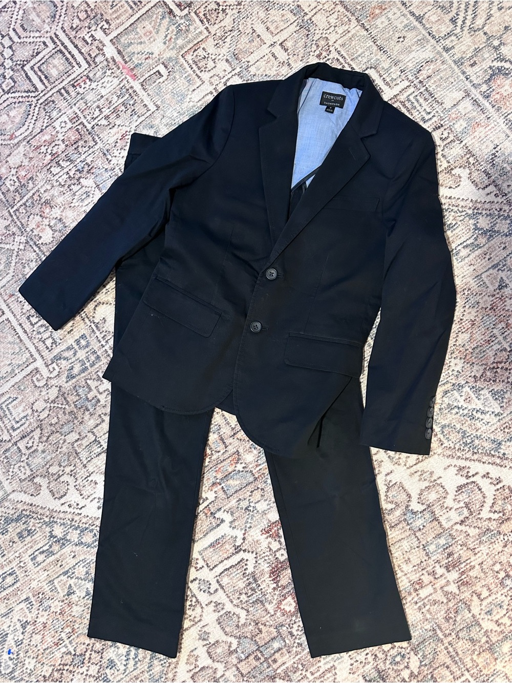 Crewcuts Thompson Boys Black Suit 2-Piece + Crewcuts White Dress Shirt Size 8 - Picture 3 of 4